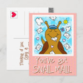 Schattigee slak heb je mail Briefkaart (Voorkant / Achterkant)