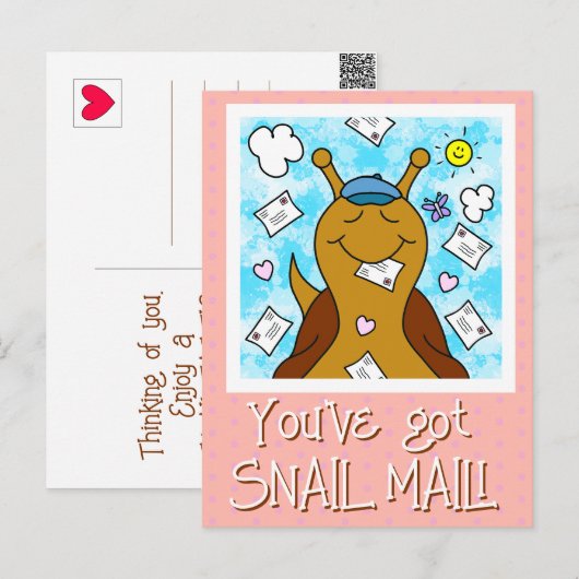 Schattigee slak heb je mail Briefkaart (Voorkant / Achterkant)