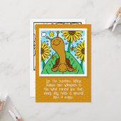 Schattigee Slak Herfst Zonnebloem Tuin Kleuren Kaart (Voorkant / Achterkant in situ)