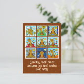 Schattigee slak herfstvreugde en glimlacht Herfst Briefkaart (Staand voorkant)