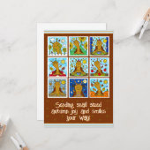 Schattigee slak herfstvreugde en glimlacht Herfst Kaart (Voorkant / Achterkant in situ)