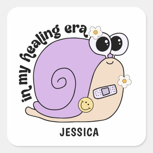 Schattigee slak | In mijn genezingstijdperk Vierkante Sticker (Voorkant)