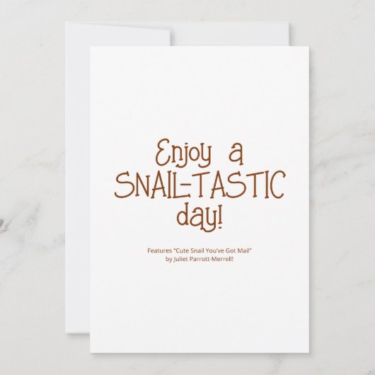 Schattigee slak je hebt mail begroeting kaart (Achterkant)