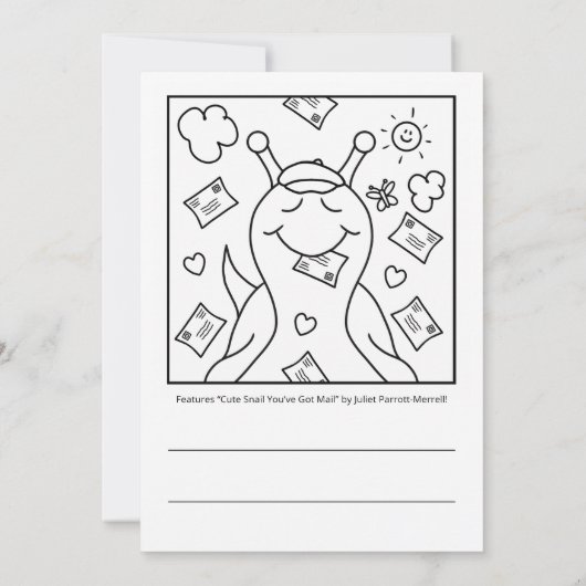 Schattigee slak Je hebt Mail Kleuren Groet Kaart (Achterkant)