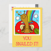 Schattigee slak leraar bedankt briefkaart (Voorkant / Achterkant)