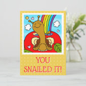 Schattigee slak leraar bedankt kaart (Staand voorkant)