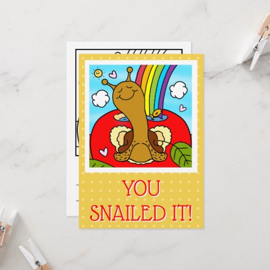 Schattigee slak leraar bedankt kaart (Voorkant / Achterkant in situ)