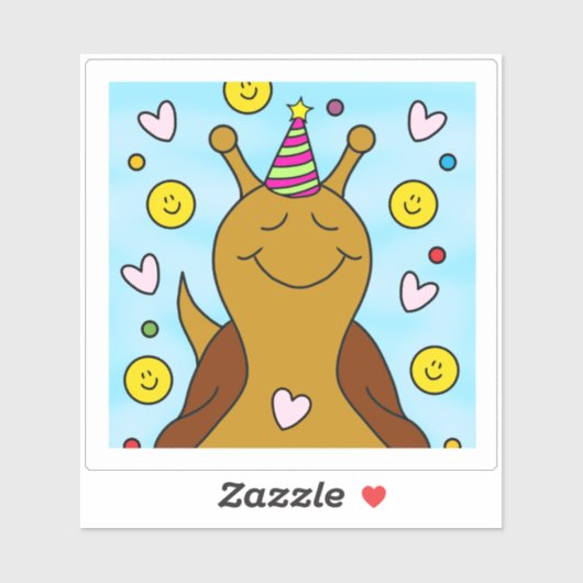 Schattigee slak lieve kleine verjaardag | vinyl sticker (Vel)