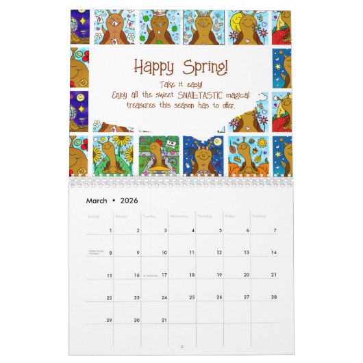 Schattigee slak Medium 2026 Kalender (Mar 2026)