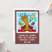 Schattigee slak met bril op paddenstoel Herfst Kaart (Voorkant / Achterkant in situ)