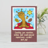 Schattigee slak met bril op paddenstoel Herfst Kaart (Staand voorkant)