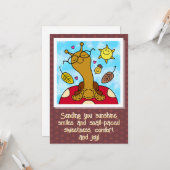 Schattigee slak met bril op paddenstoel Herfst Kaart (Voorkant / Achterkant in situ)