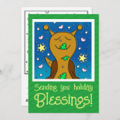 Schattigee slak met kerstkoekje kleur me | feestdagenkaart (Voorkant / Achterkant)