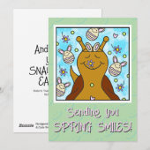 Schattigee slak met konijneneieren Pasen | Feestdagenkaart (Voorkant / Achterkant)