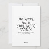 Schattigee slak met konijneneieren Pasen | Feestdagenkaart (Achterkant)