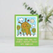 Schattigee slak met paardenbloem vrienden Herfst Briefkaart (Staand voorkant)