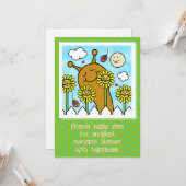 Schattigee slak met paardenbloem vrienden Herfst Kaart (Voorkant / Achterkant in situ)