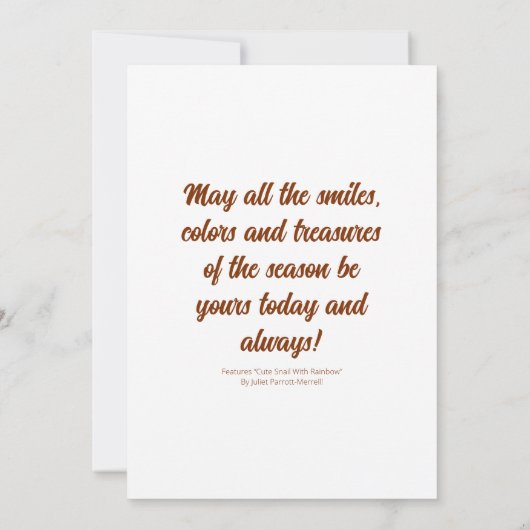 Schattigee slak met regenboog en blad Herfst | gro Kaart (Achterkant)