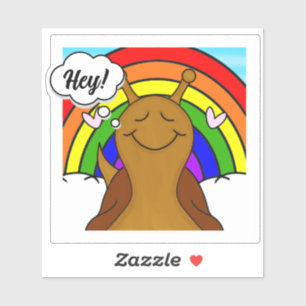 Schattigee slak met regenboog Hey   vinyl Sticker