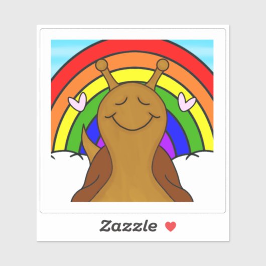 Schattigee slak met regenboog | vinyl sticker (Vel)
