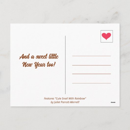 Schattigee slak met regenboog vrolijk kerstfeest | feestdagenkaart (Achterkant)