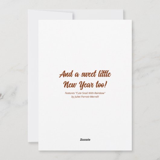 Schattigee slak met regenboog vrolijk kerstfeest | feestdagenkaart (Achterkant)
