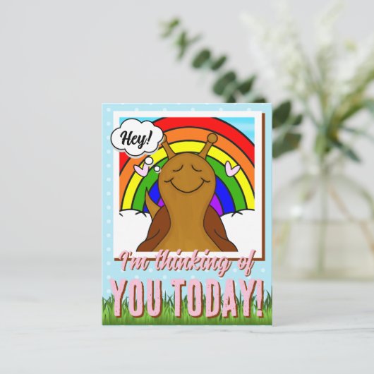 Schattigee slak met regenboogslak-Tastic Day | Briefkaart (Staand voorkant)