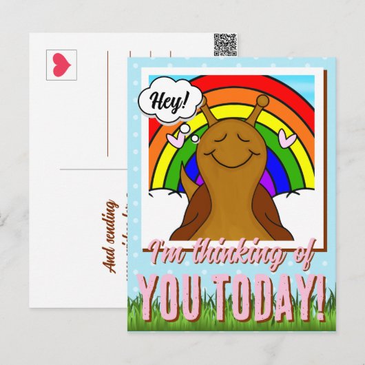 Schattigee slak met regenboogslak-Tastic Day | Briefkaart (Voorkant / Achterkant)