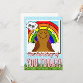 Schattigee slak met regenboogslak-Tastic Day | Kaart (Voorkant / Achterkant in situ)