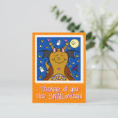 Schattigee slak met vleermuisvleugels Happy Hallow Feestdagenkaart (Staand voorkant)