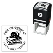 Schattigee slak op boeken Silhouet Bibliotheek Boe Zelfinktende Stempel (In situ)