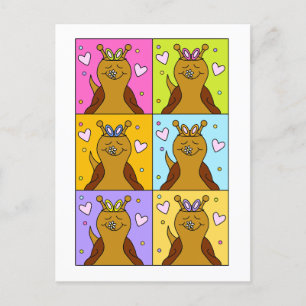 Schattigee slak Pop Art Bunny Ears Easter Feestdagenkaart