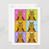 Schattigee slak Pop Art Bunny Ears Easter | Feestdagenkaart (Voorkant / Achterkant)