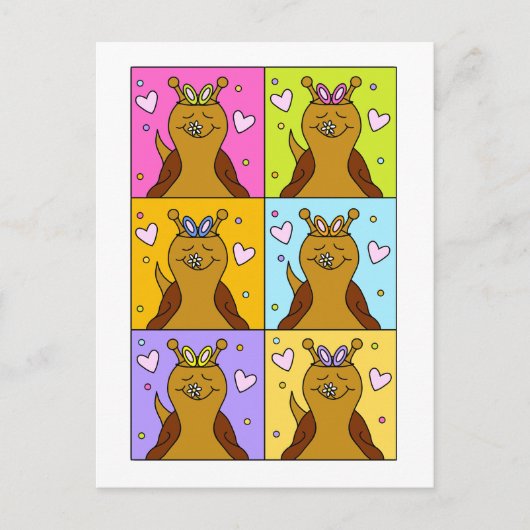 Schattigee slak Pop Art Bunny Ears Easter | Feestdagenkaart (Voorkant)