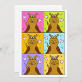 Schattigee slak Pop Art Bunny Ears Easter Feestdagenkaart (Voorkant / Achterkant)