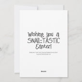 Schattigee slak Pop Art Bunny Ears Easter Feestdagenkaart (Achterkant)
