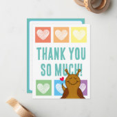 Schattigee slak regenboog hart dank u | notitiekaartje (Voorkant / Achterkant in situ)