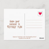 Schattigee slak Royally Fun Summer Strawberry Moon Briefkaart (Achterkant)