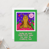 Schattigee slak Royally Fun Summer Strawberry Moon Kaart (Voorkant / Achterkant in situ)