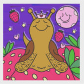 Schattigee slak Royally Fun Summer Strawberry Moon Sticker (Voorkant)