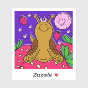Schattigee slak Royally Fun Summer Strawberry Moon Sticker