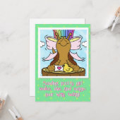 Schattigee Slak Roze Haar Ribbon  Meisje Lachen Kaart (Voorkant / Achterkant in situ)