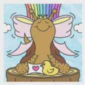 Schattigee Slak Roze Haar Ribbon Meisje Lachen Sticker (Voorkant)