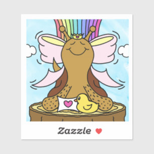 Schattigee Slak Roze Haar Ribbon  Meisje Lachen Sticker
