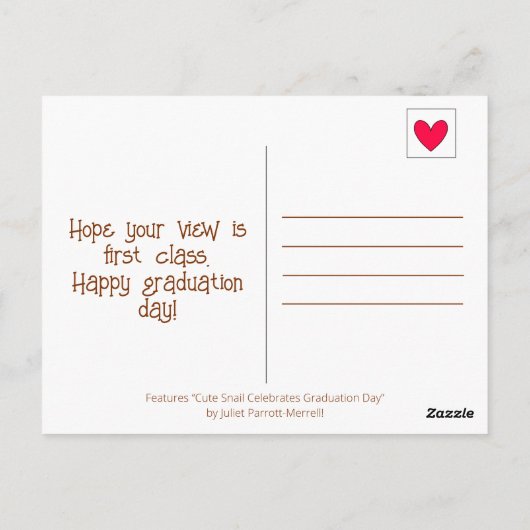 Schattigee slak sloeg het naar het bovenste Afstud Briefkaart (Achterkant)