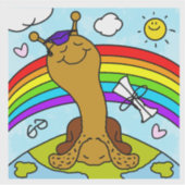 Schattigee slak sloeg het naar het bovenste Afstud Sticker (Voorkant)