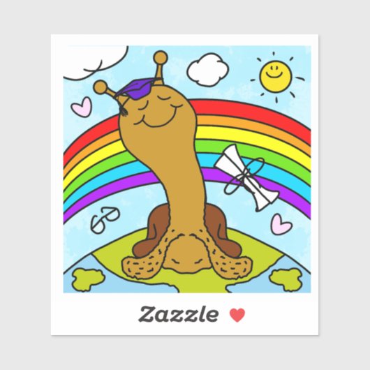 Schattigee slak sloeg het naar het bovenste Afstud Sticker (Vel)