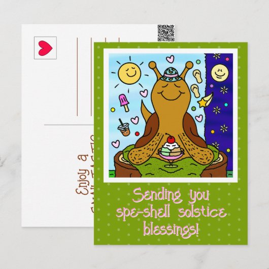Schattigee slak Spe-shell Zomer Zonnewende Zegenin Briefkaart (Voorkant / Achterkant)
