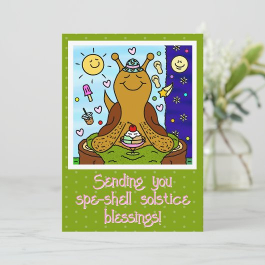 Schattigee slak Spe-shell Zomer Zonnewende Zegenin Kaart (Staand voorkant)