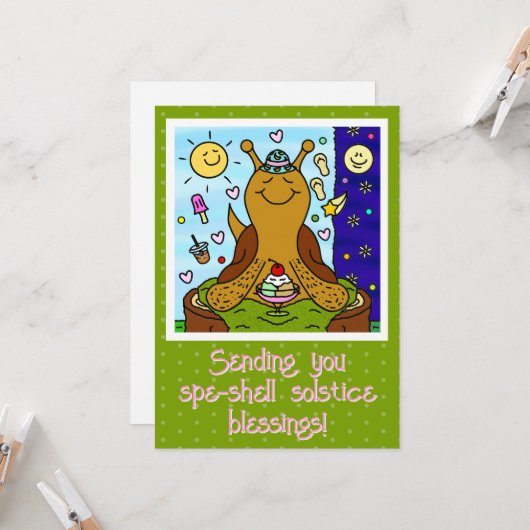 Schattigee slak Spe-shell Zomer Zonnewende Zegenin Kaart (Voorkant / Achterkant in situ)